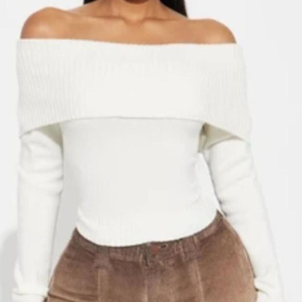 Fashion-nova Women's White and Cream Jumper